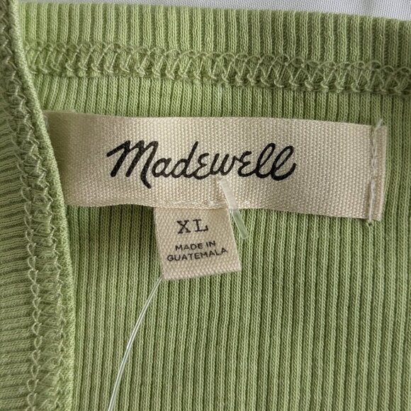 Madewell Rib Halter Tank Top Women's Size XL Honey Dew Cropped Supima Cotton NWT - Picture 5 of 14
